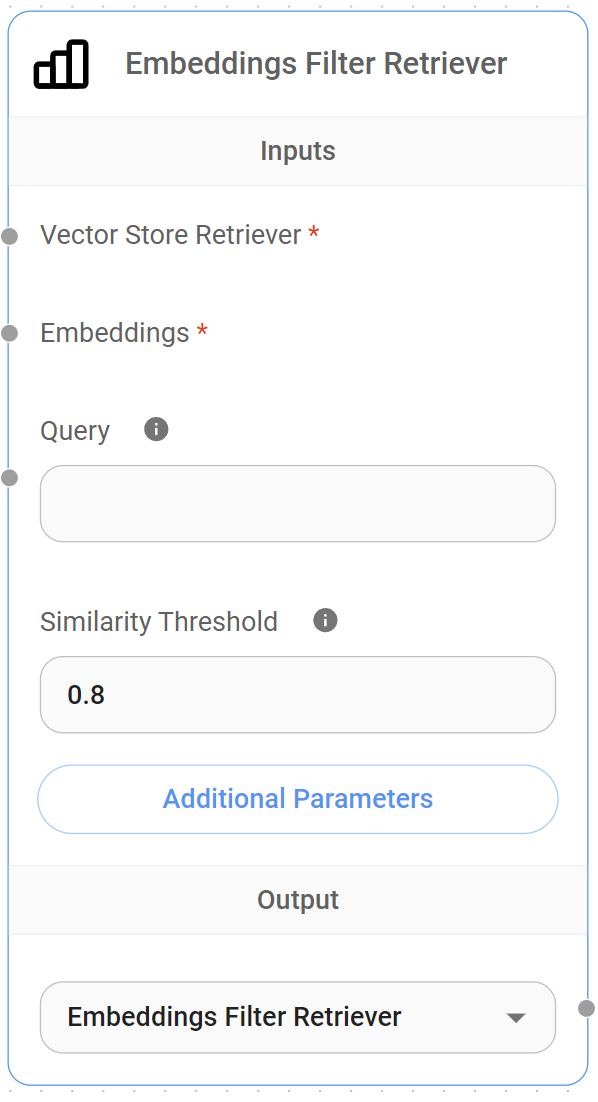 <p>Embeddings Filter Retriever Node</p>